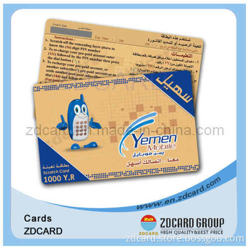PVC Scratch off Prepaid Phone Card Telecom Calling Card